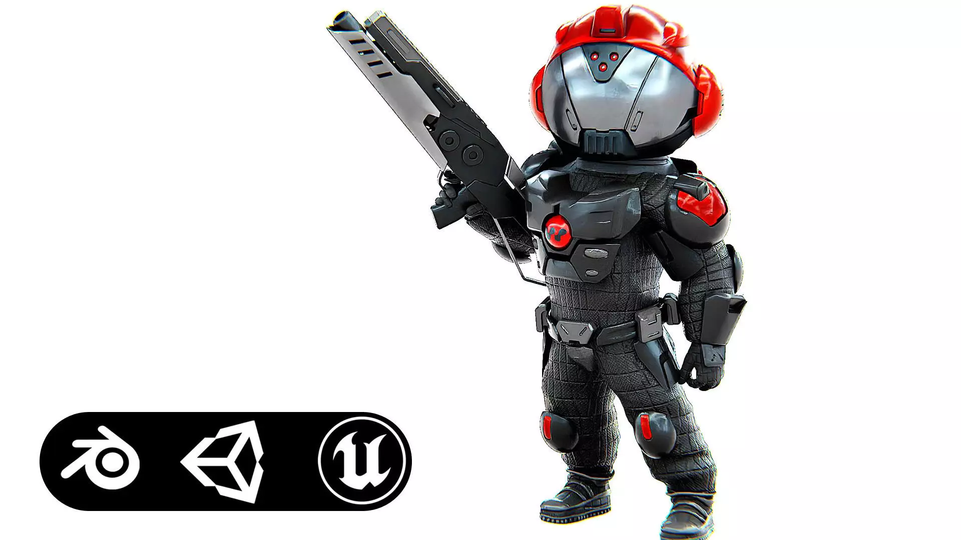 CYBER SOLDIER XC-900 Rigged for Unreal Engine - Unity - MIXAMO 3D model_0