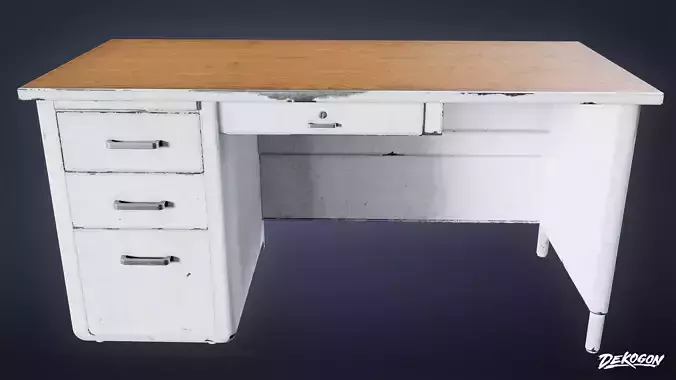SUBURBS - Desk Office 09 - LOW POLY AND NANITE Low-poly 3D model