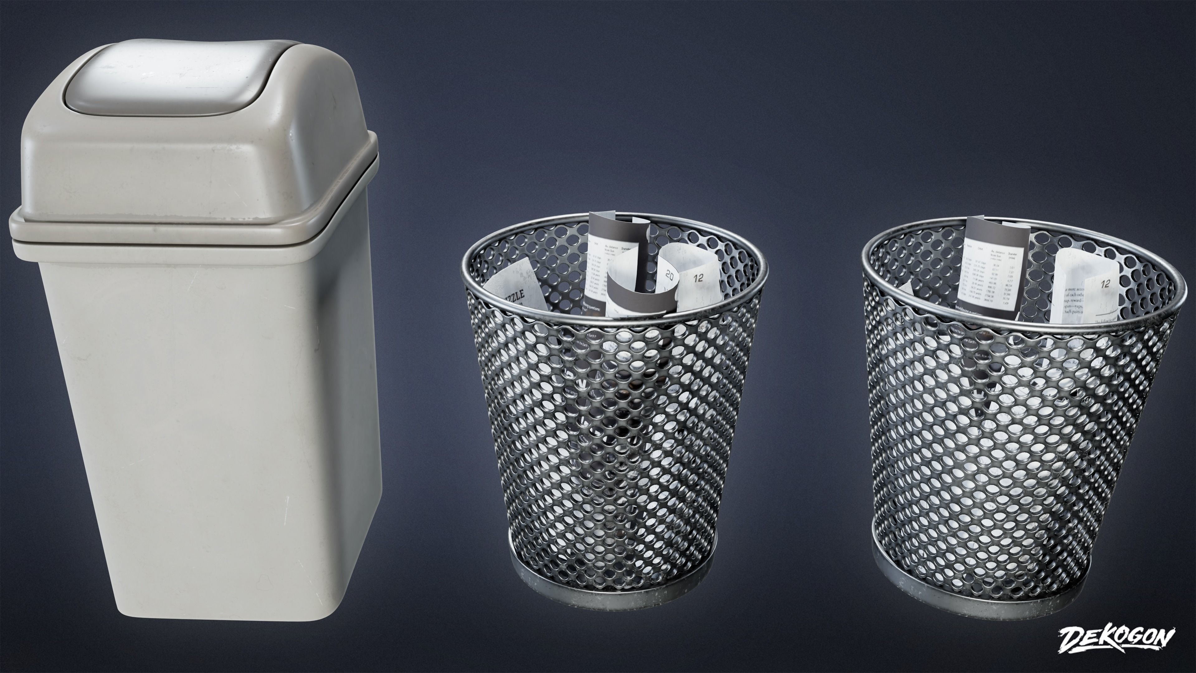 SUBURBS - Desk Set 01 - LOW POLY AND NANITE Low-poly 3D model_8