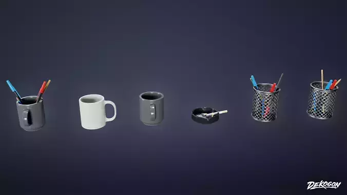 SUBURBS - Desk Set 01 - LOW POLY AND NANITE