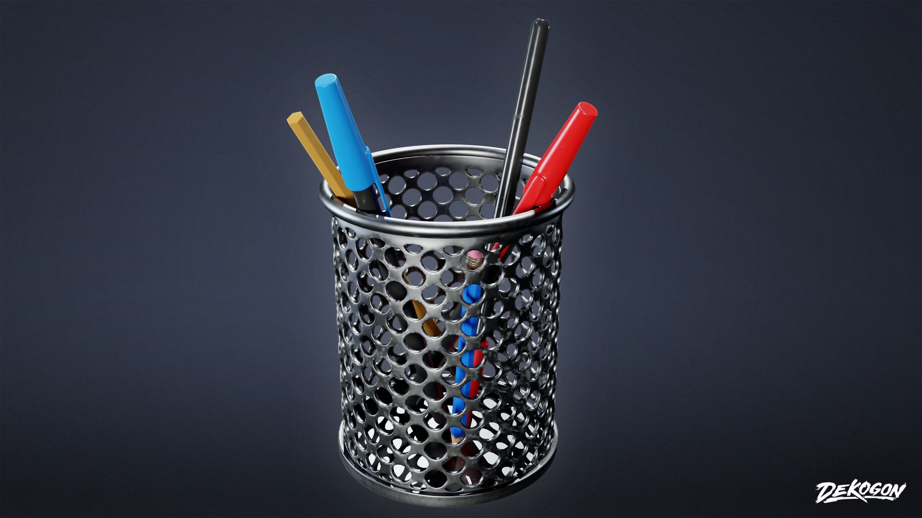 SUBURBS - Desk Set 01 - LOW POLY AND NANITE Low-poly 3D model_5