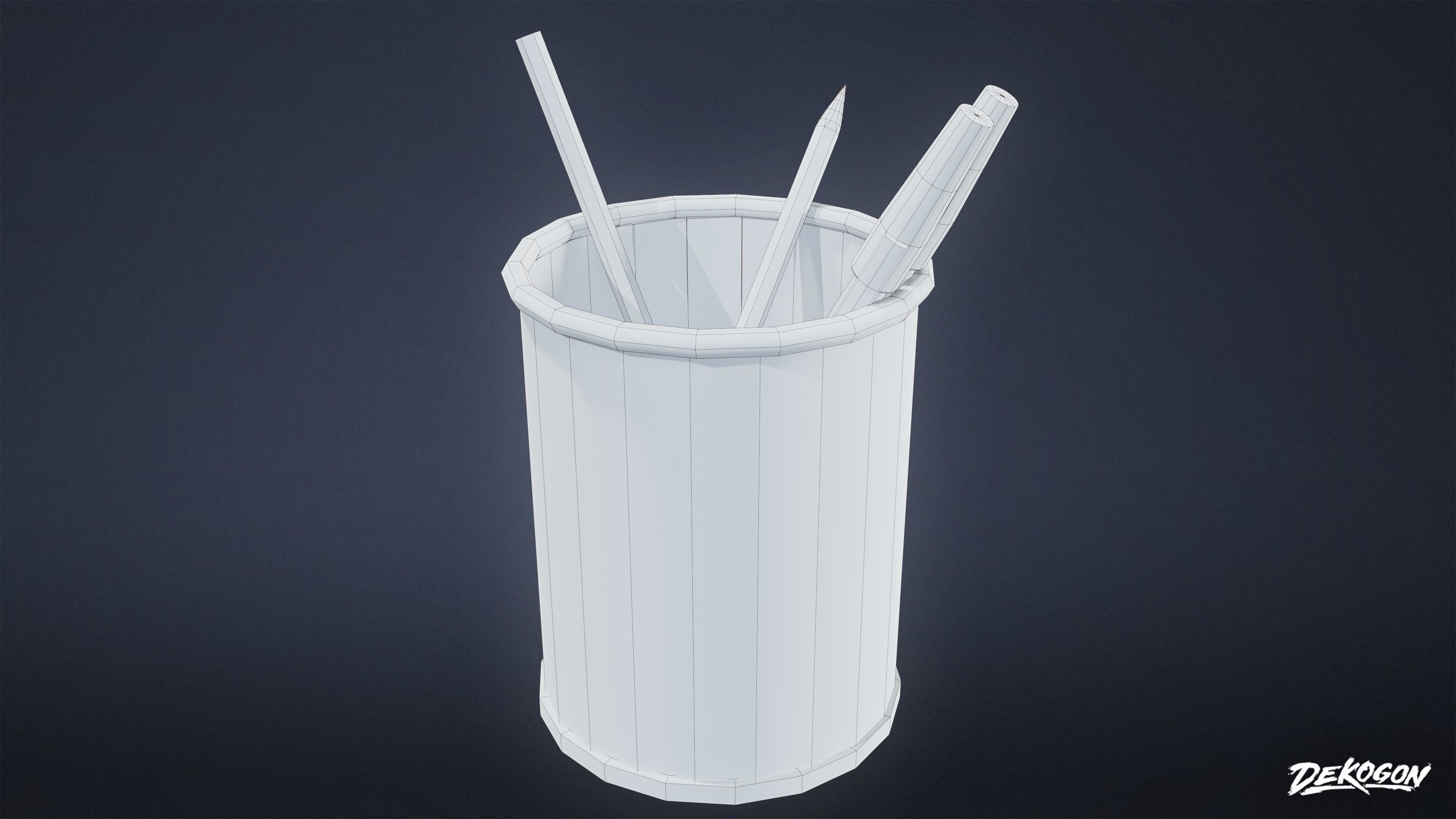 SUBURBS - Desk Set 01 - LOW POLY AND NANITE Low-poly 3D model_17