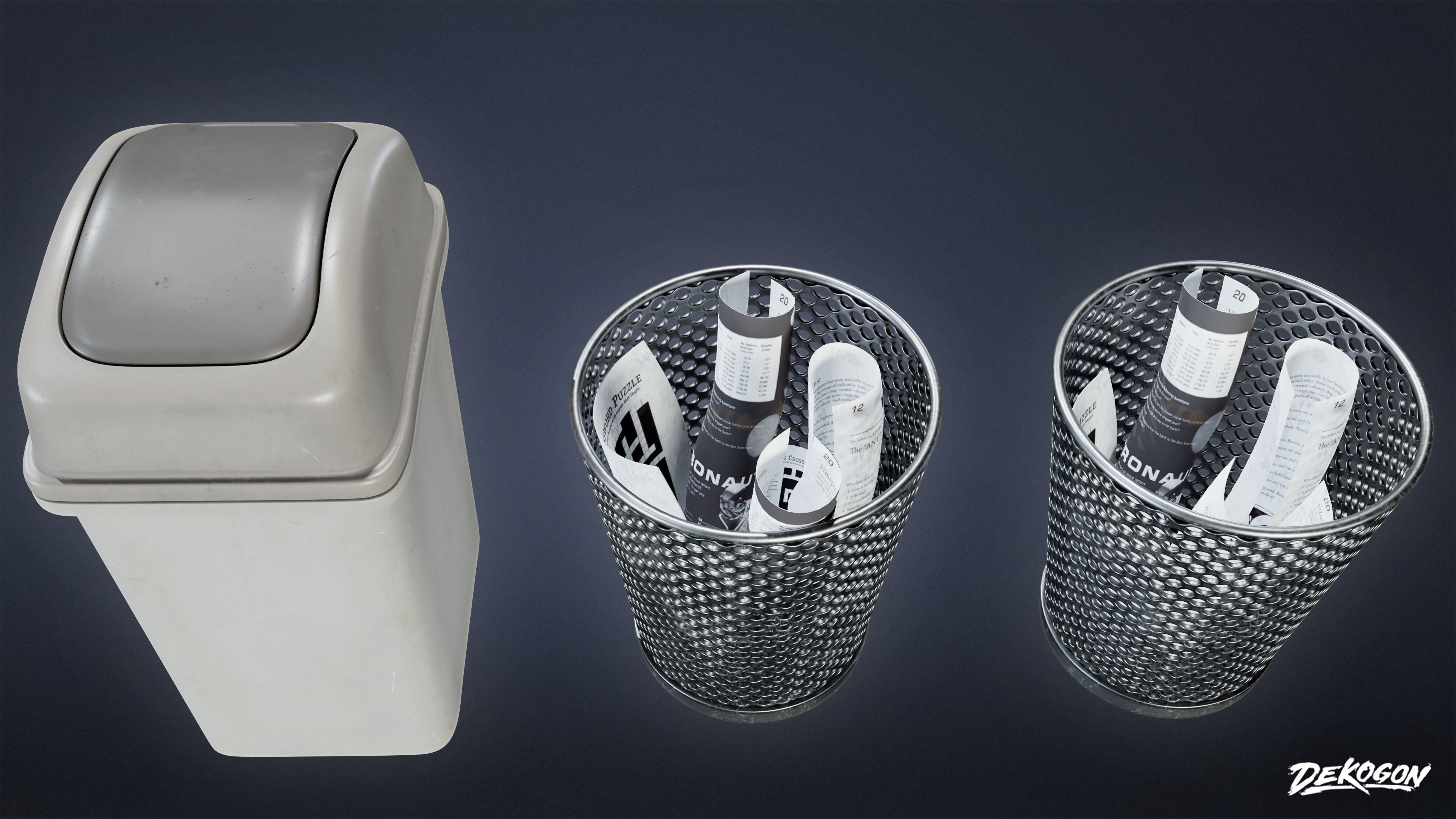 SUBURBS - Desk Set 01 - LOW POLY AND NANITE Low-poly 3D model_9