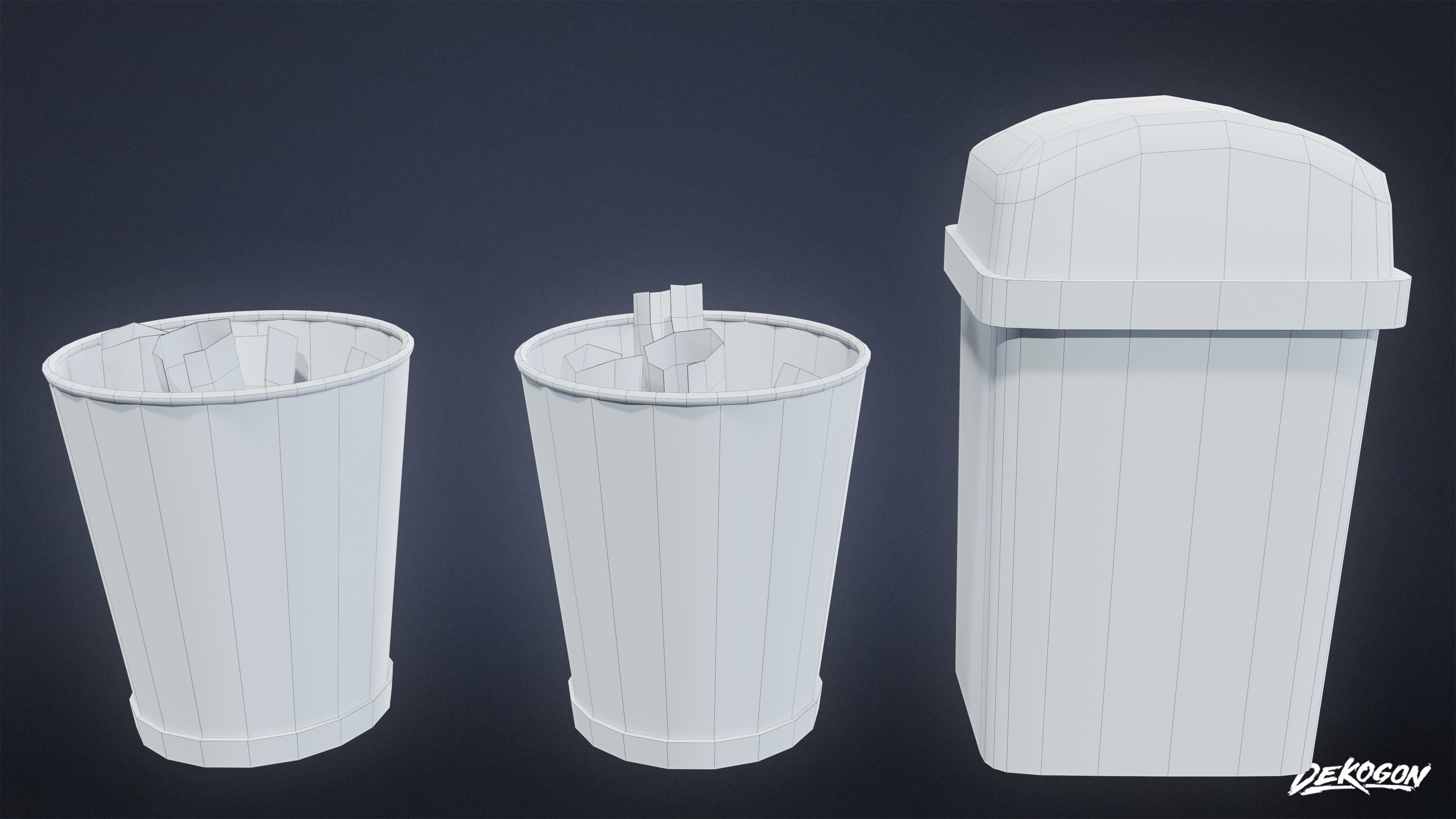 SUBURBS - Desk Set 01 - LOW POLY AND NANITE Low-poly 3D model_14