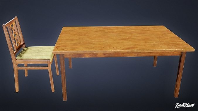 SUBURBS - Dining Set 04 - LOW POLY AND NANITE Low-poly 3D model