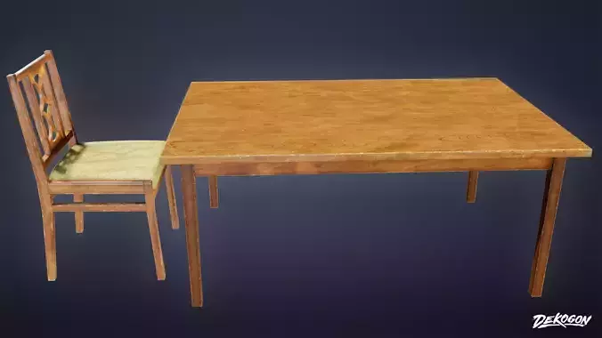 SUBURBS - Dining Set 04 - LOW POLY AND NANITE