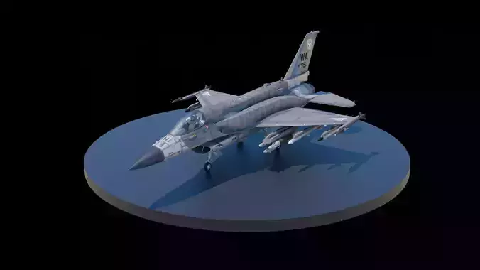 F-16 Brown Fighter Low-poly 3D model