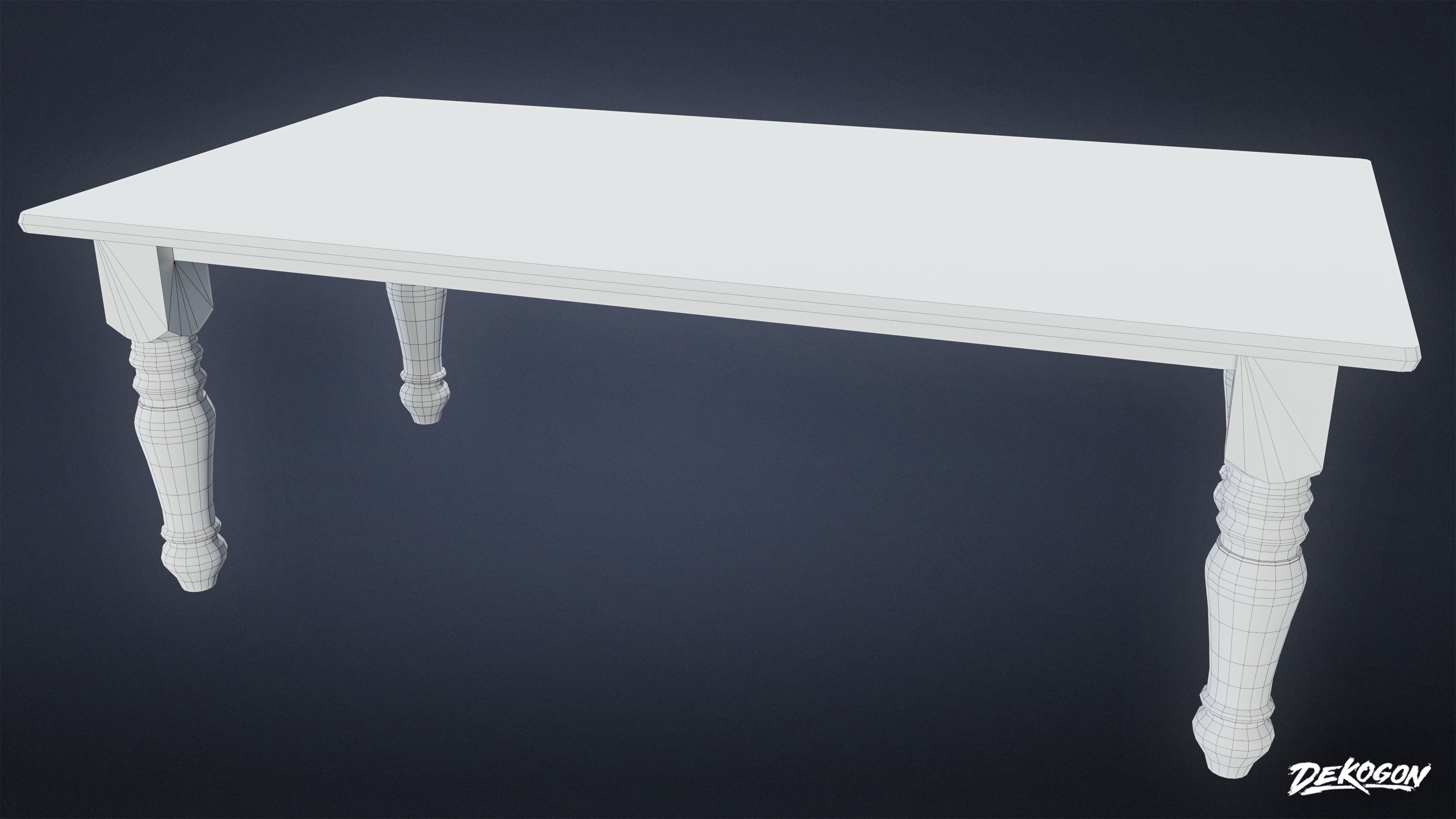 SUBURBS - Dining Set Farmhouse 01 - LOW POLY AND NANITE Low-poly 3D model_7