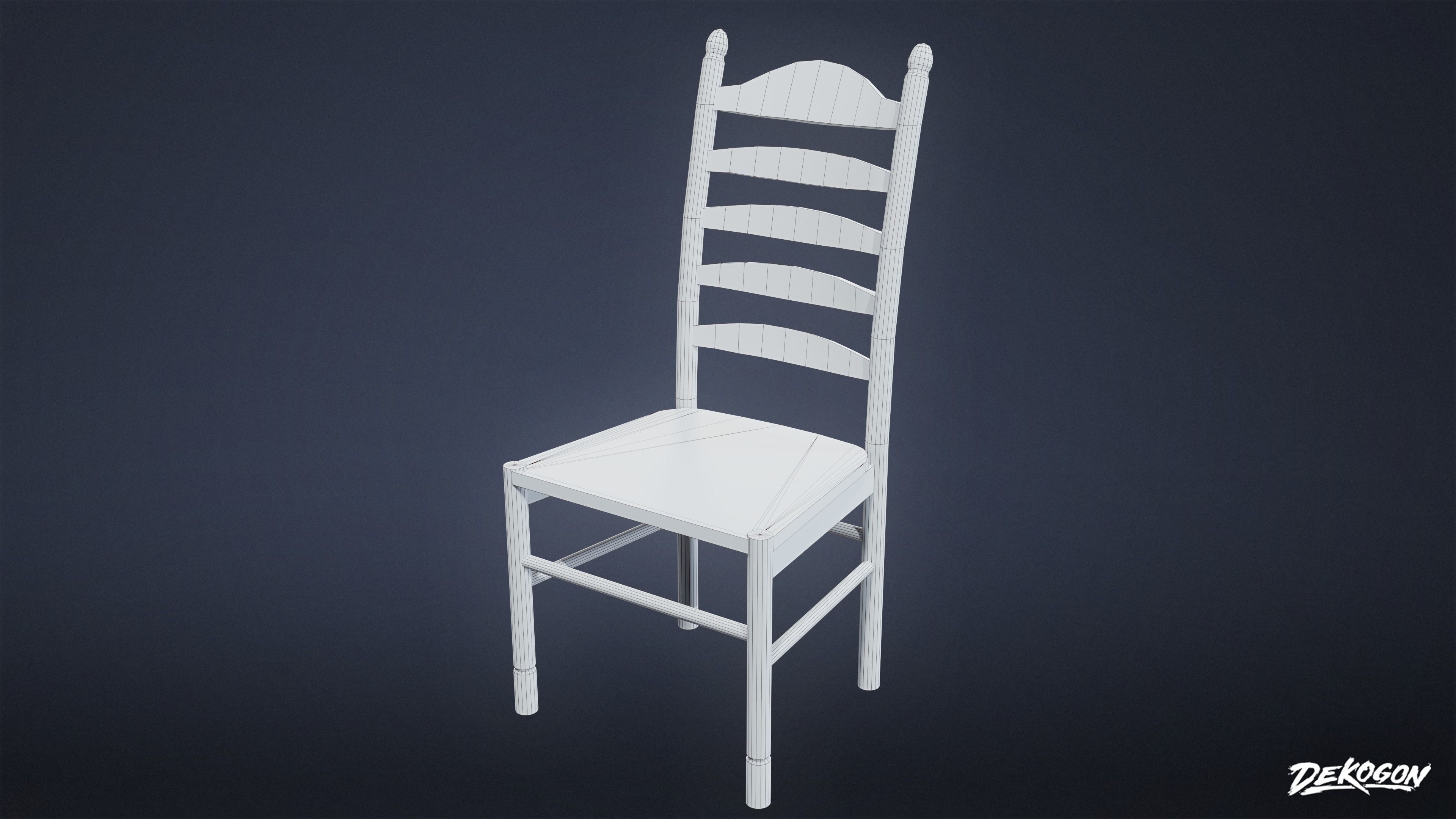 SUBURBS - Dining Set Farmhouse 01 - LOW POLY AND NANITE Low-poly 3D model_9