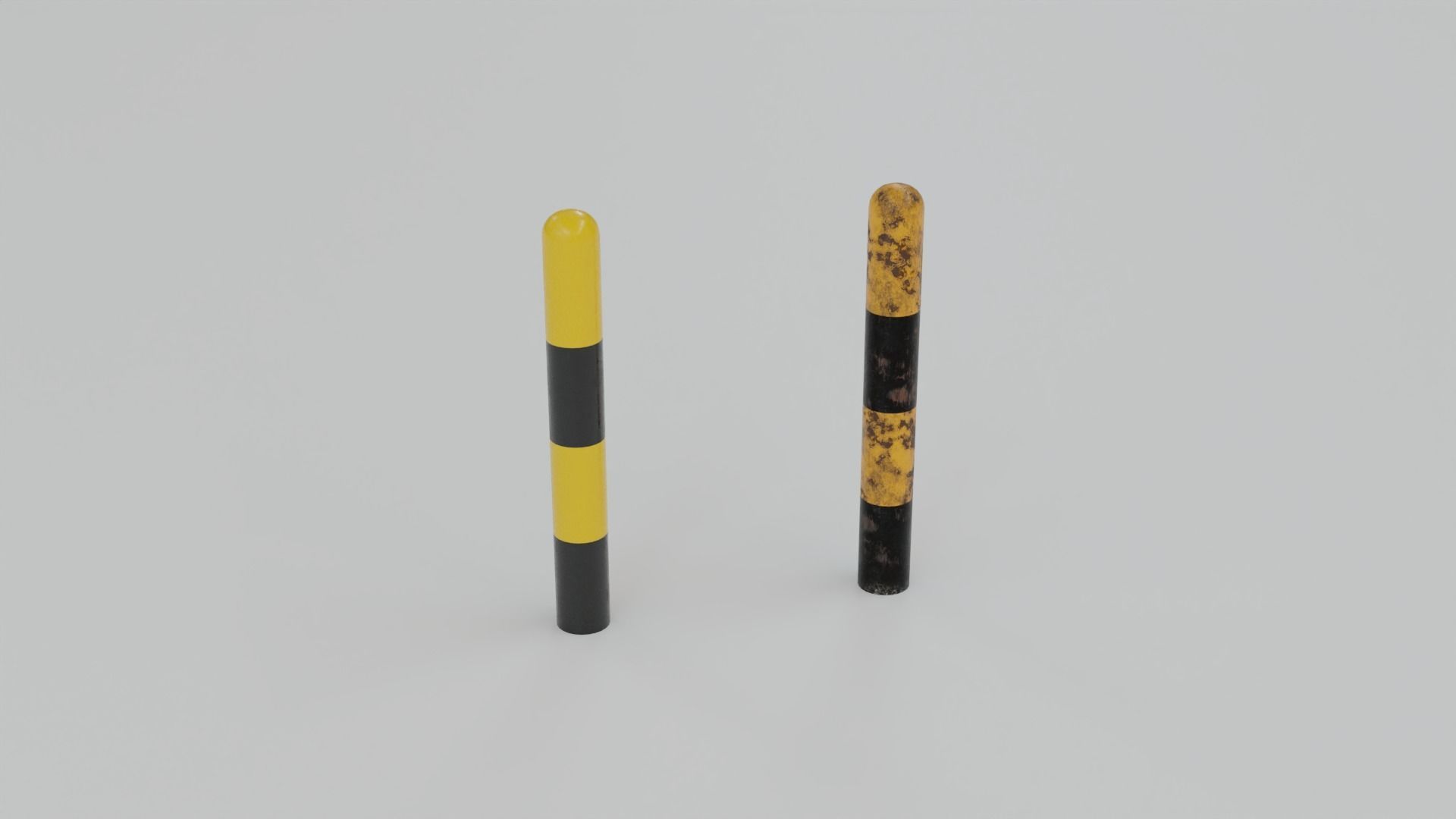 Bollards Pack Low-poly 3D model_8