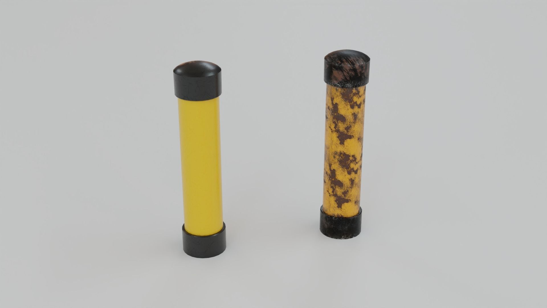 Bollards Pack Low-poly 3D model_4