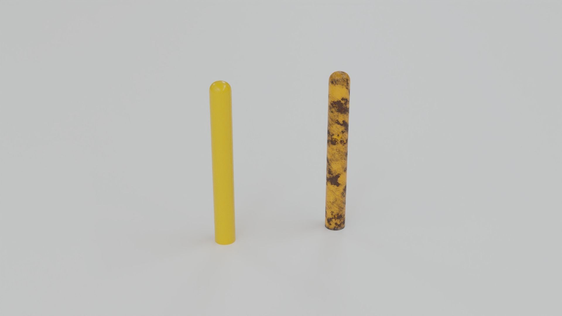 Bollards Pack Low-poly 3D model_7