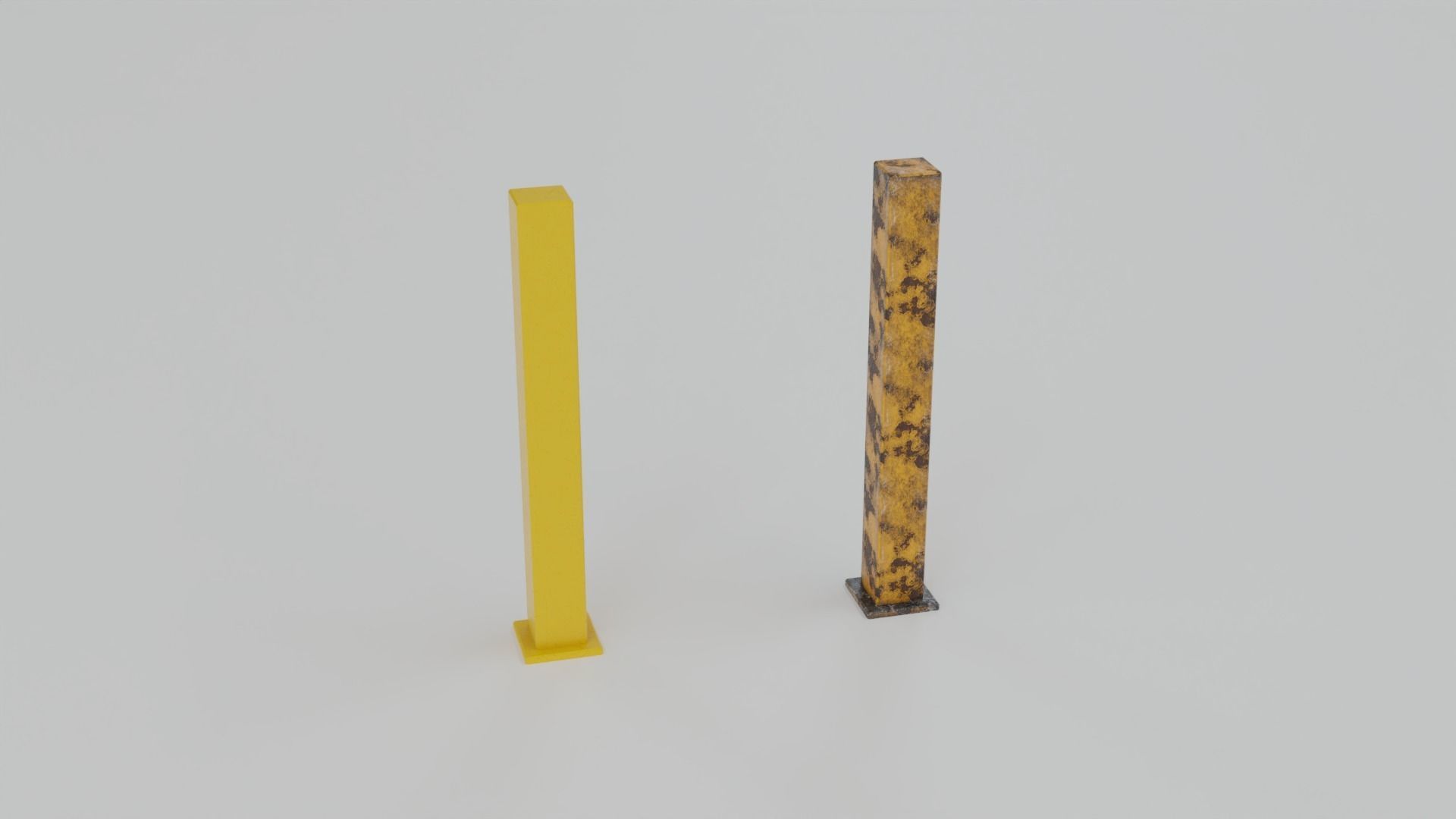 Bollards Pack Low-poly 3D model_14