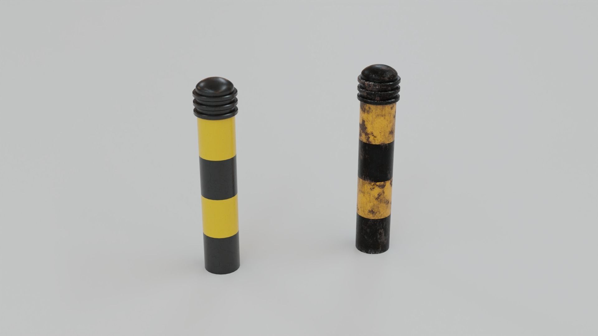 Bollards Pack Low-poly 3D model_15