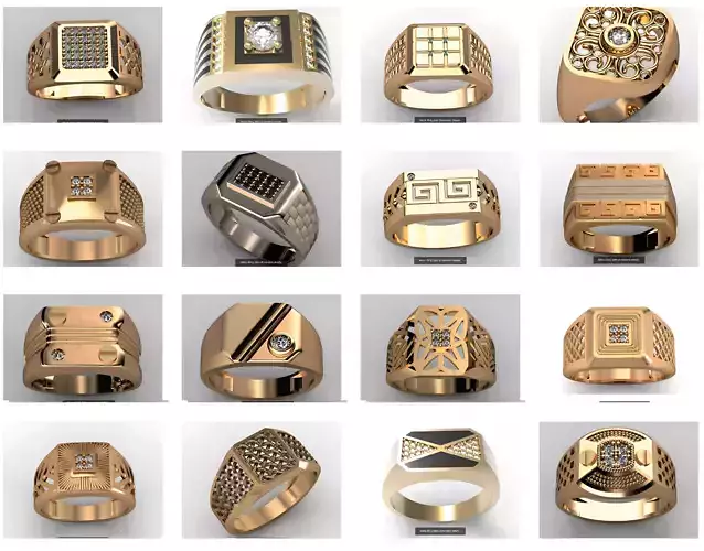 54 Mens Ring -  Gents Ring 3dm stl renders details