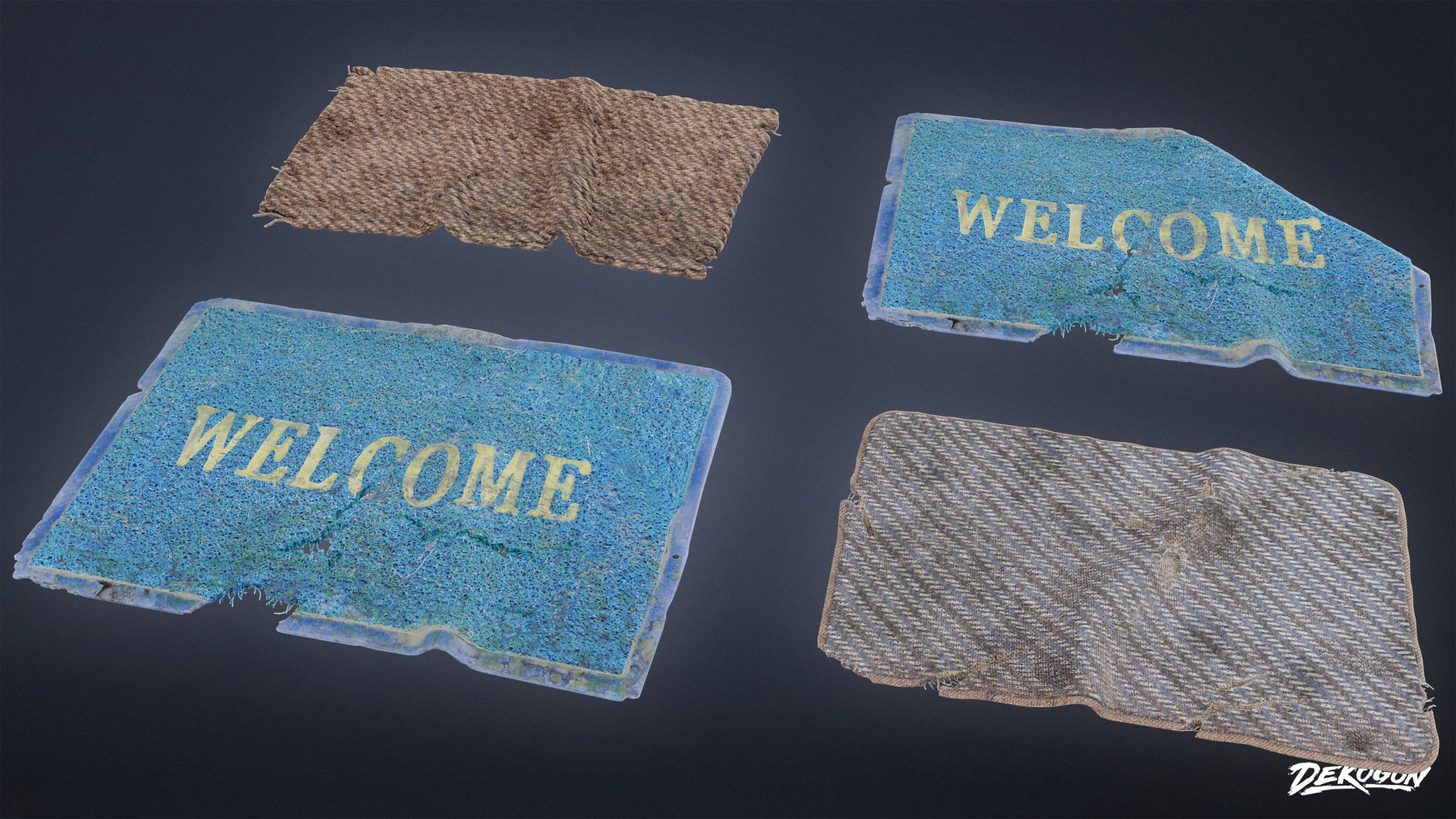 SUBURBS - Doormats 01 - LOW POLY AND NANITE Low-poly 3D model_1