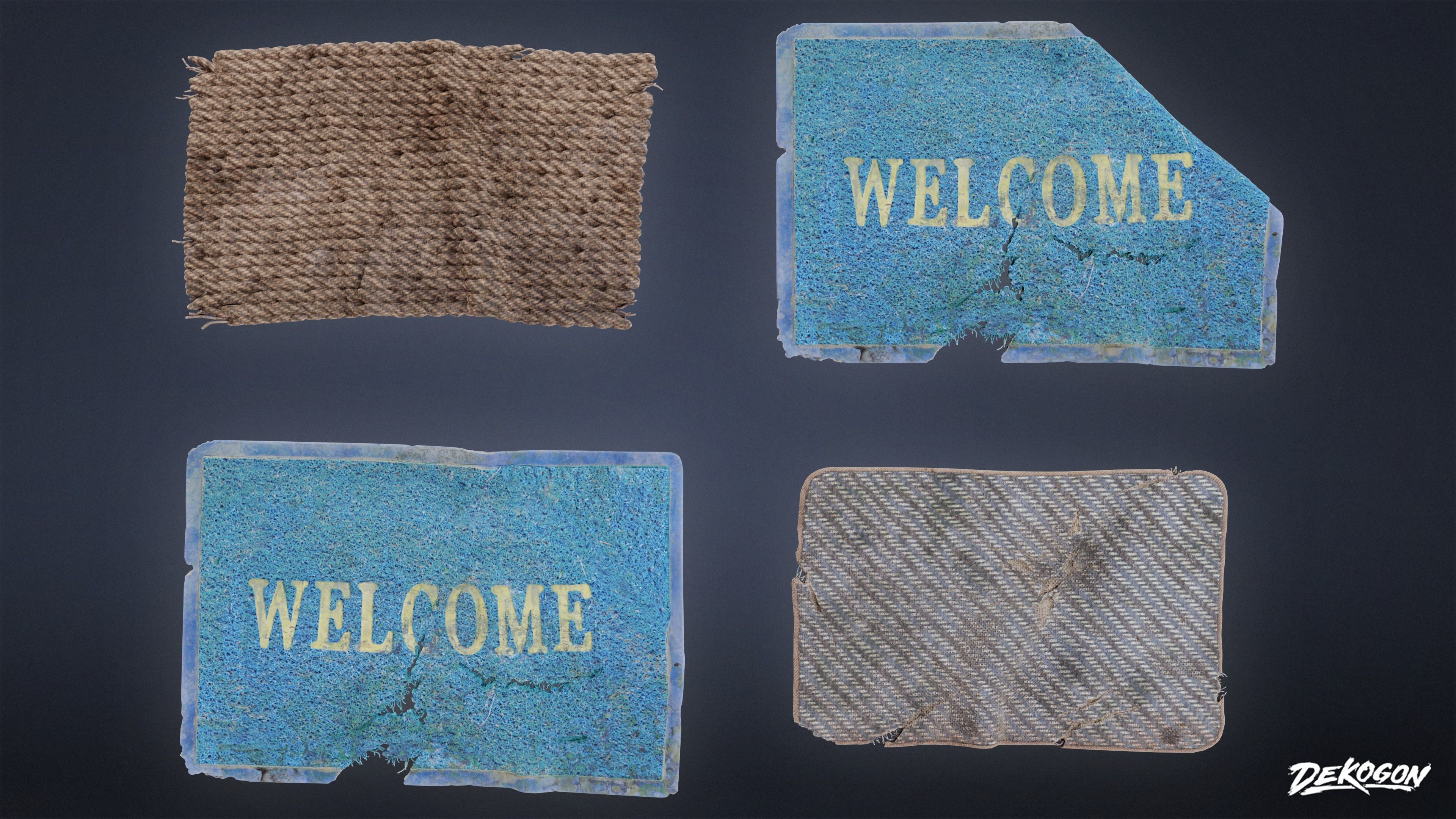 SUBURBS - Doormats 01 - LOW POLY AND NANITE Low-poly 3D model_2