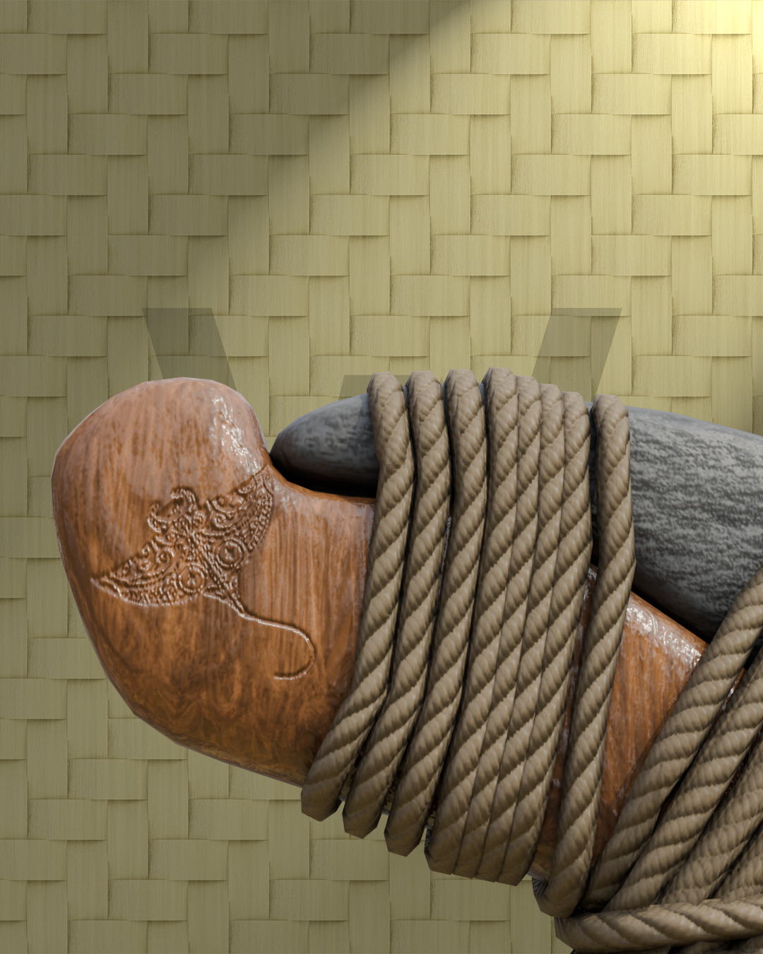 Hawaiian Adze Low-poly 3D model_2