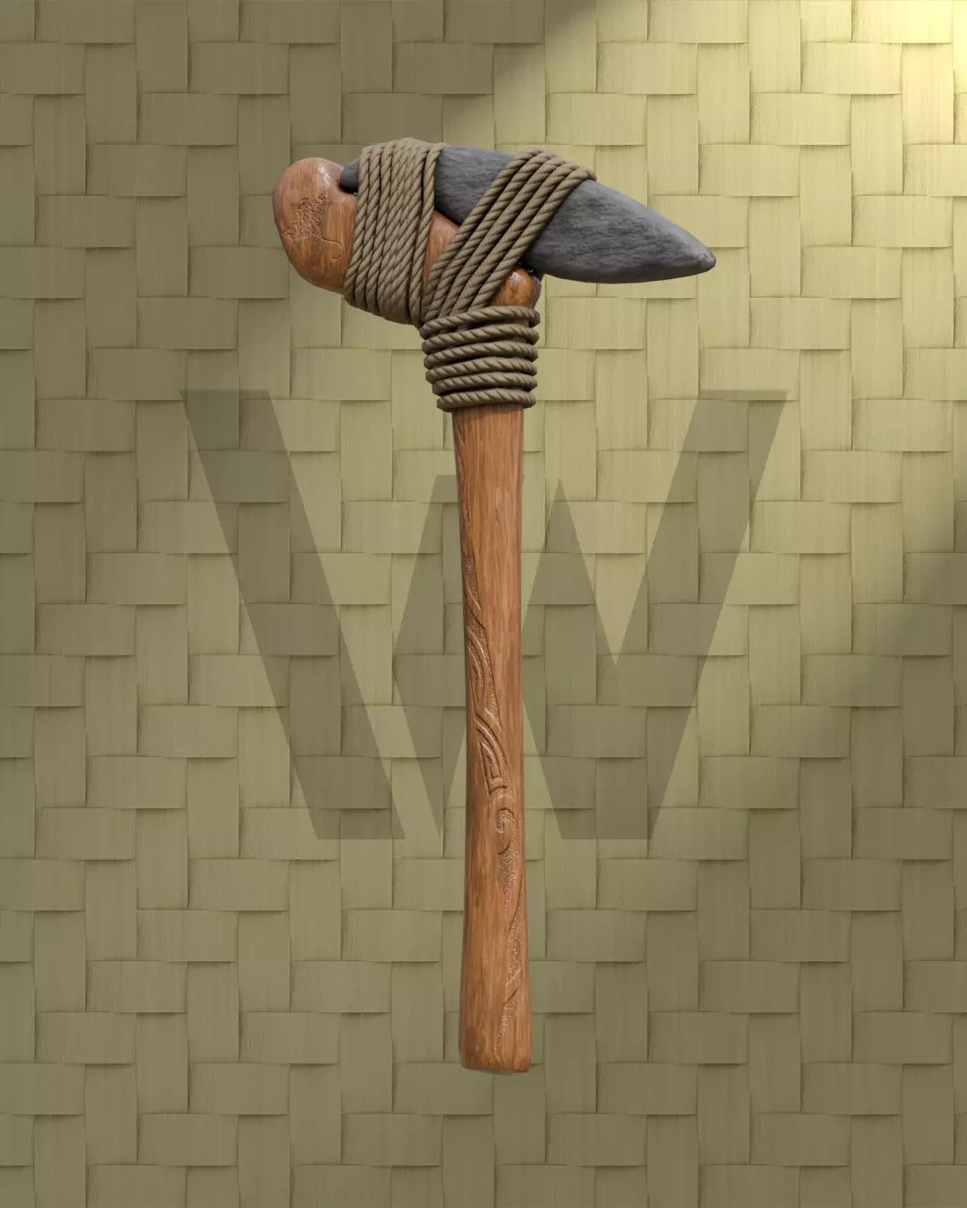 Hawaiian Adze Low-poly 3D model_0