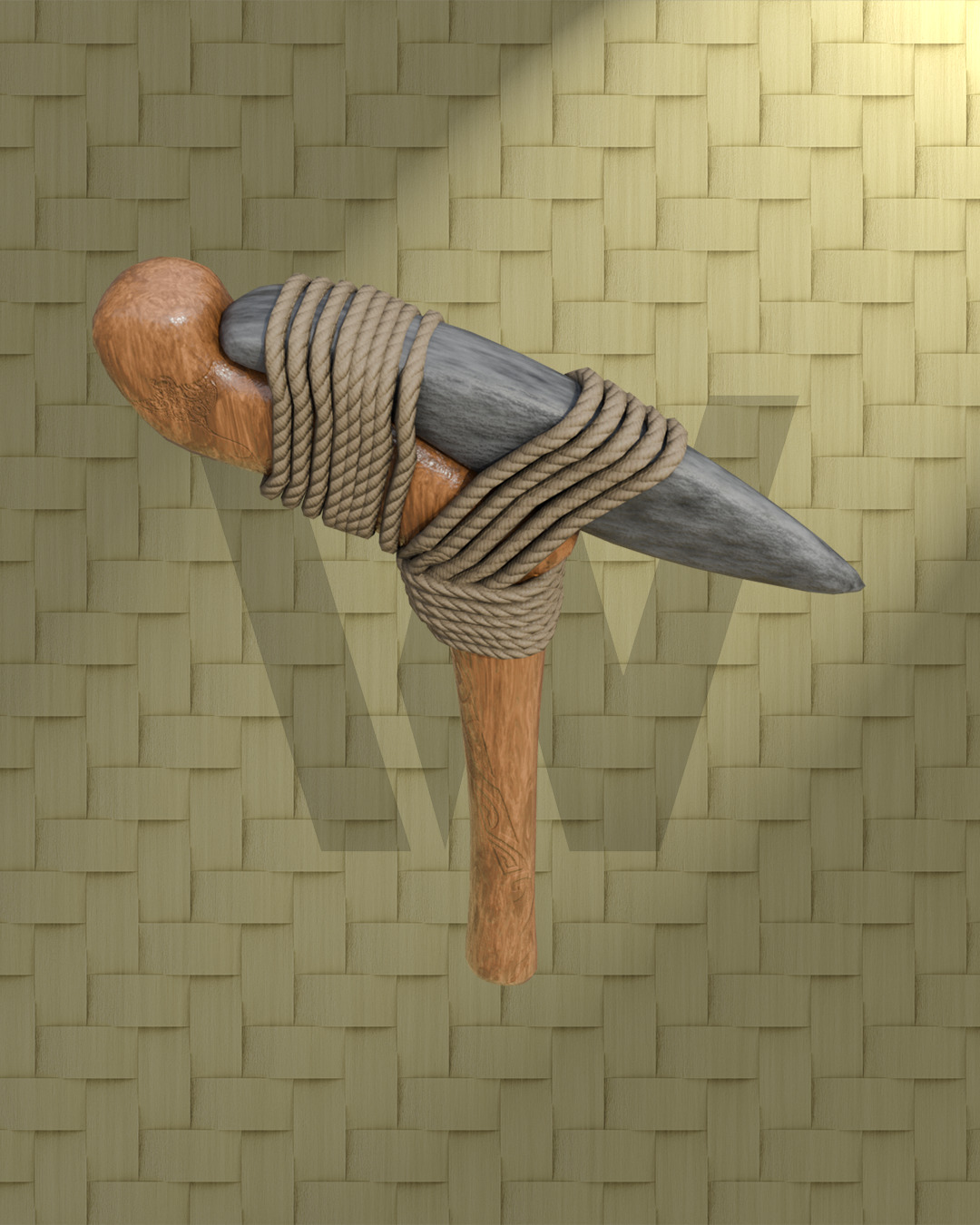 Hawaiian Adze Low-poly 3D model_3