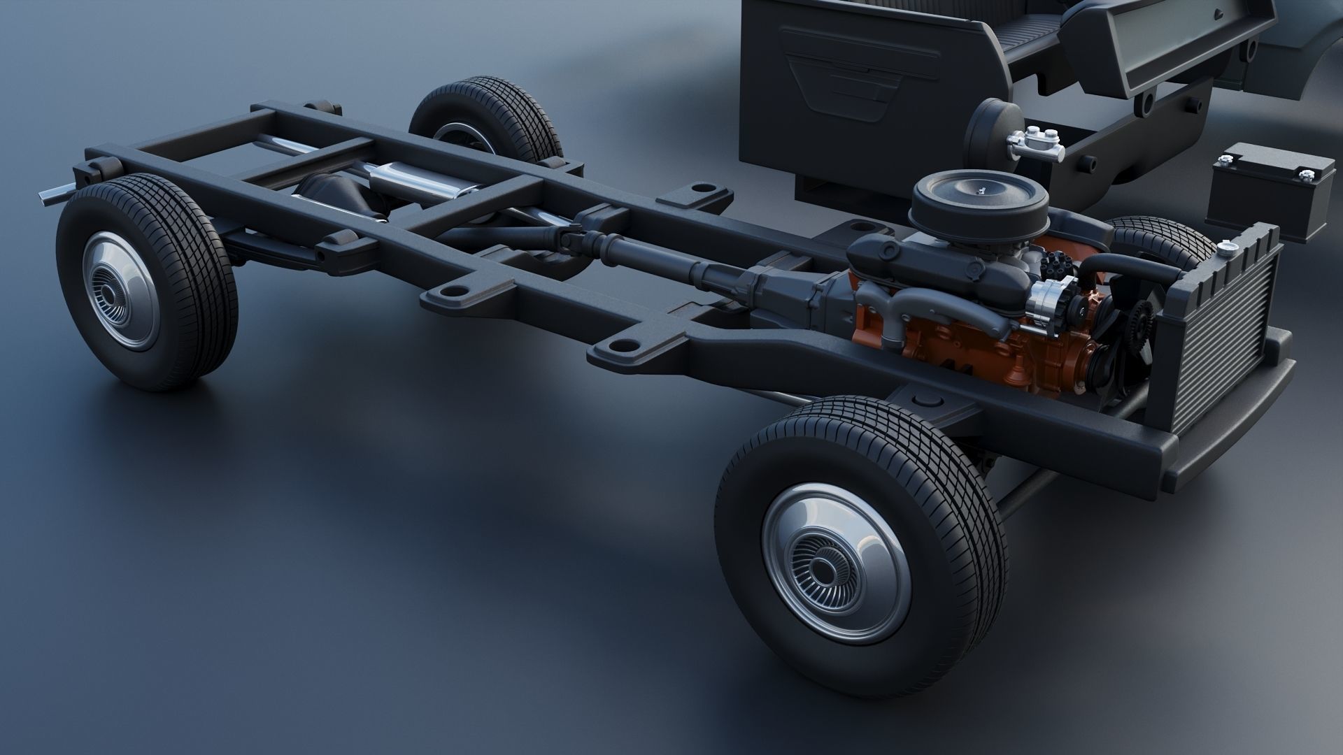 Dodge Pickup D100 1972 3D print model_37