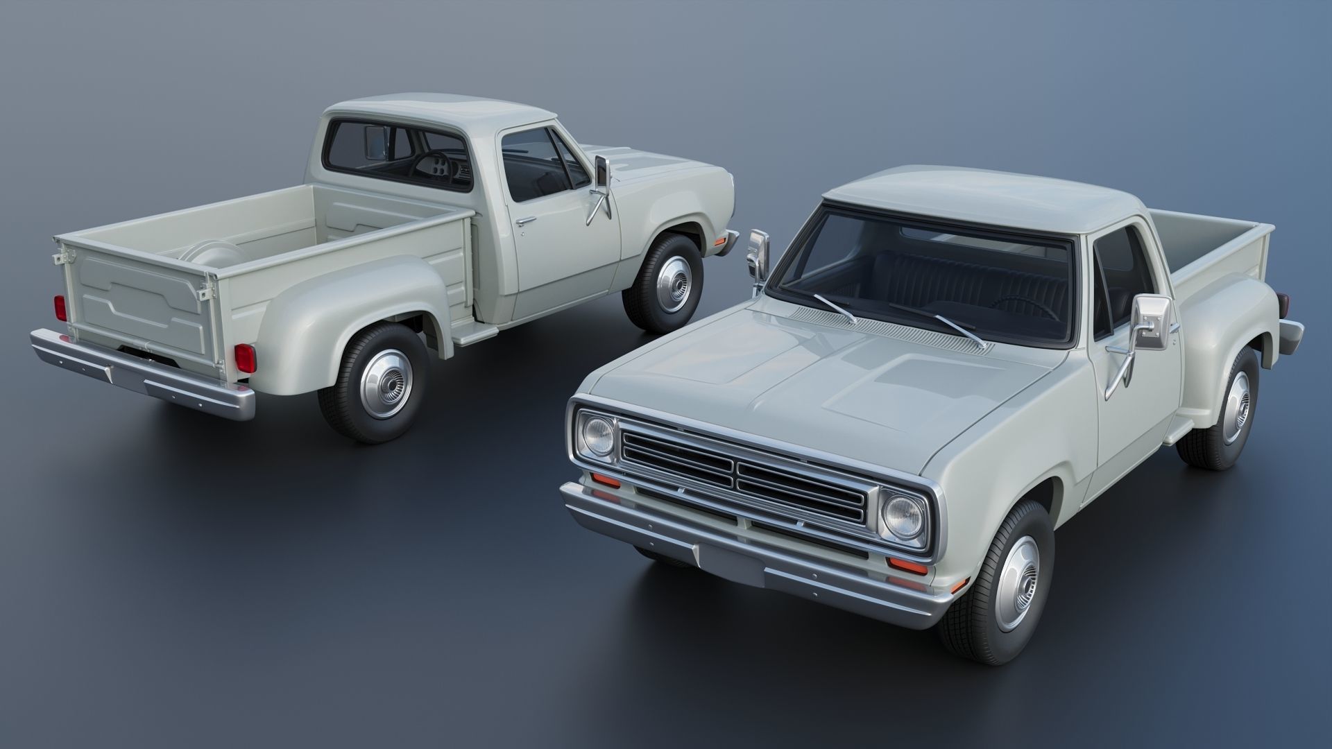 Dodge Pickup D100 1972 3D print model_1