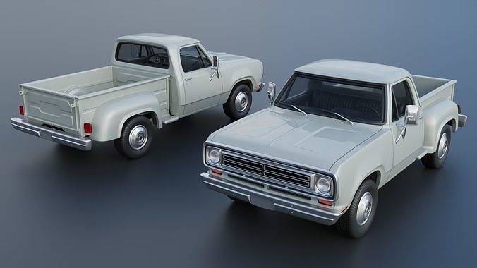 Dodge Pickup D100 1972 3D print model 2