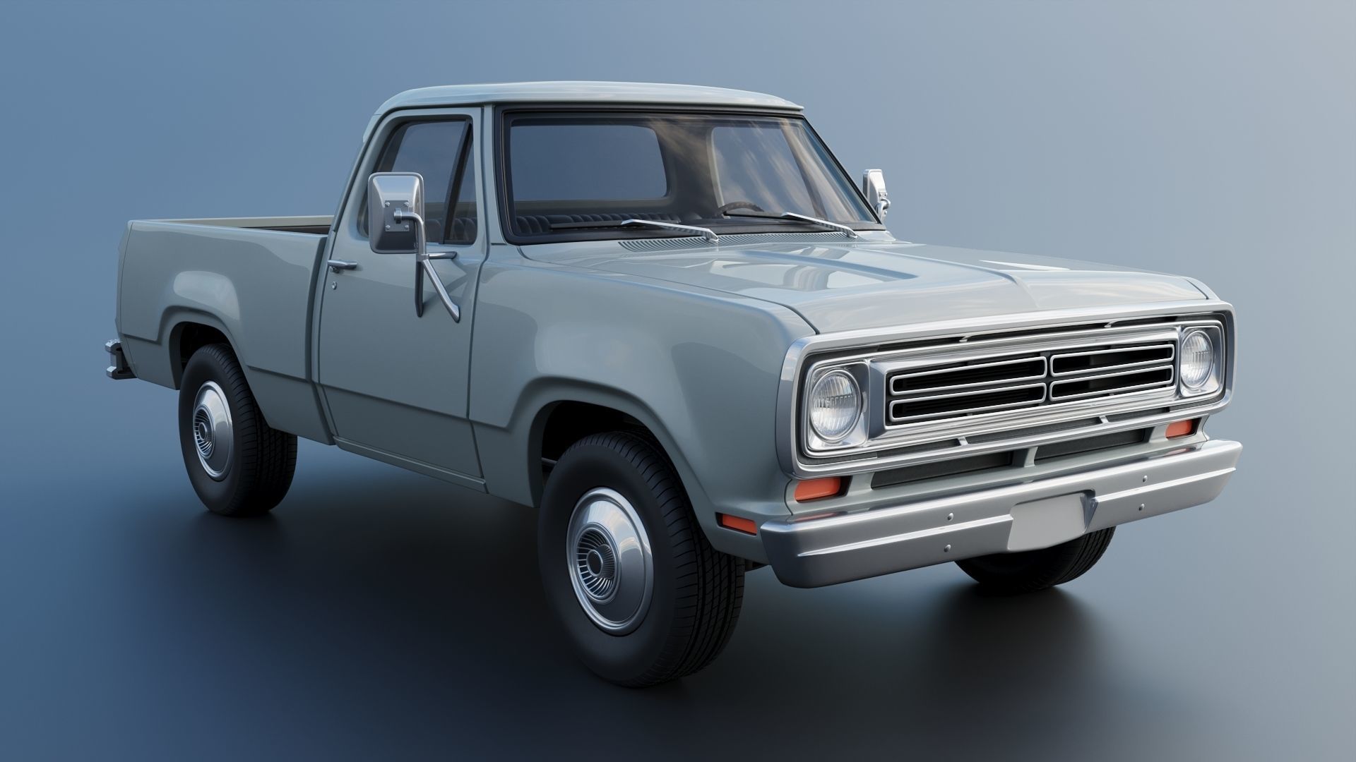 Dodge Pickup D100 1972 3D print model_22