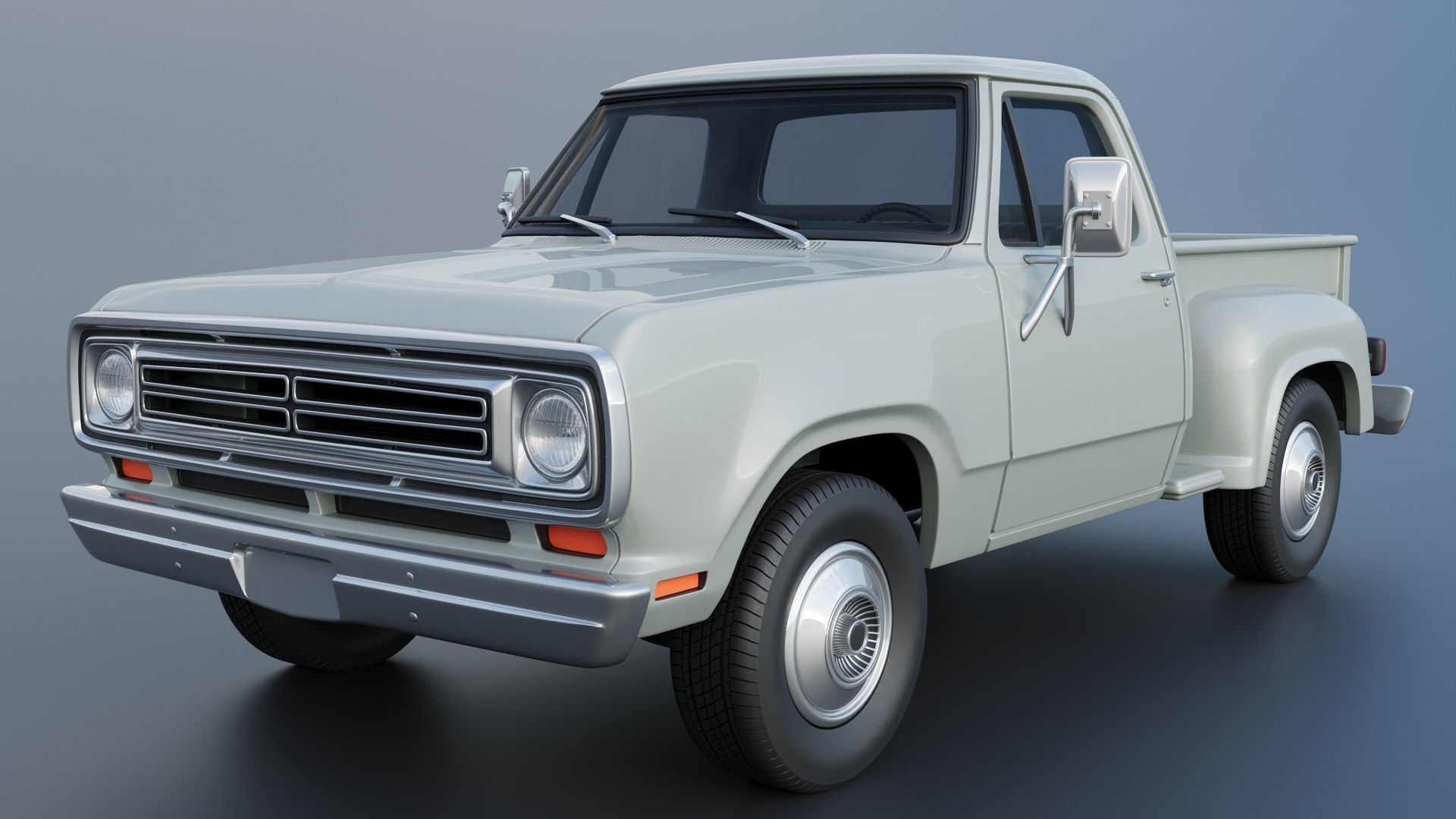 Dodge Pickup D100 1972 3D print model_3