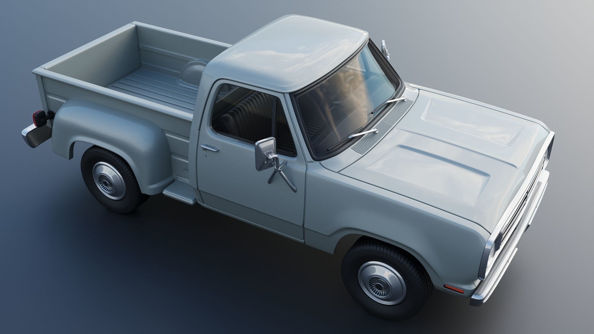 Dodge Pickup D100 1972 3D print model_12