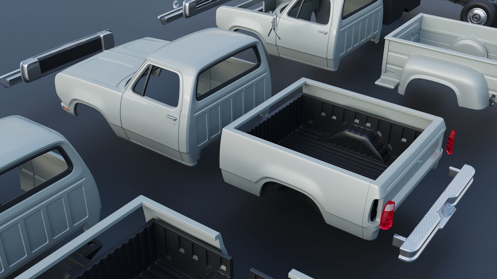 Dodge Pickup D100 1972 3D print model_28