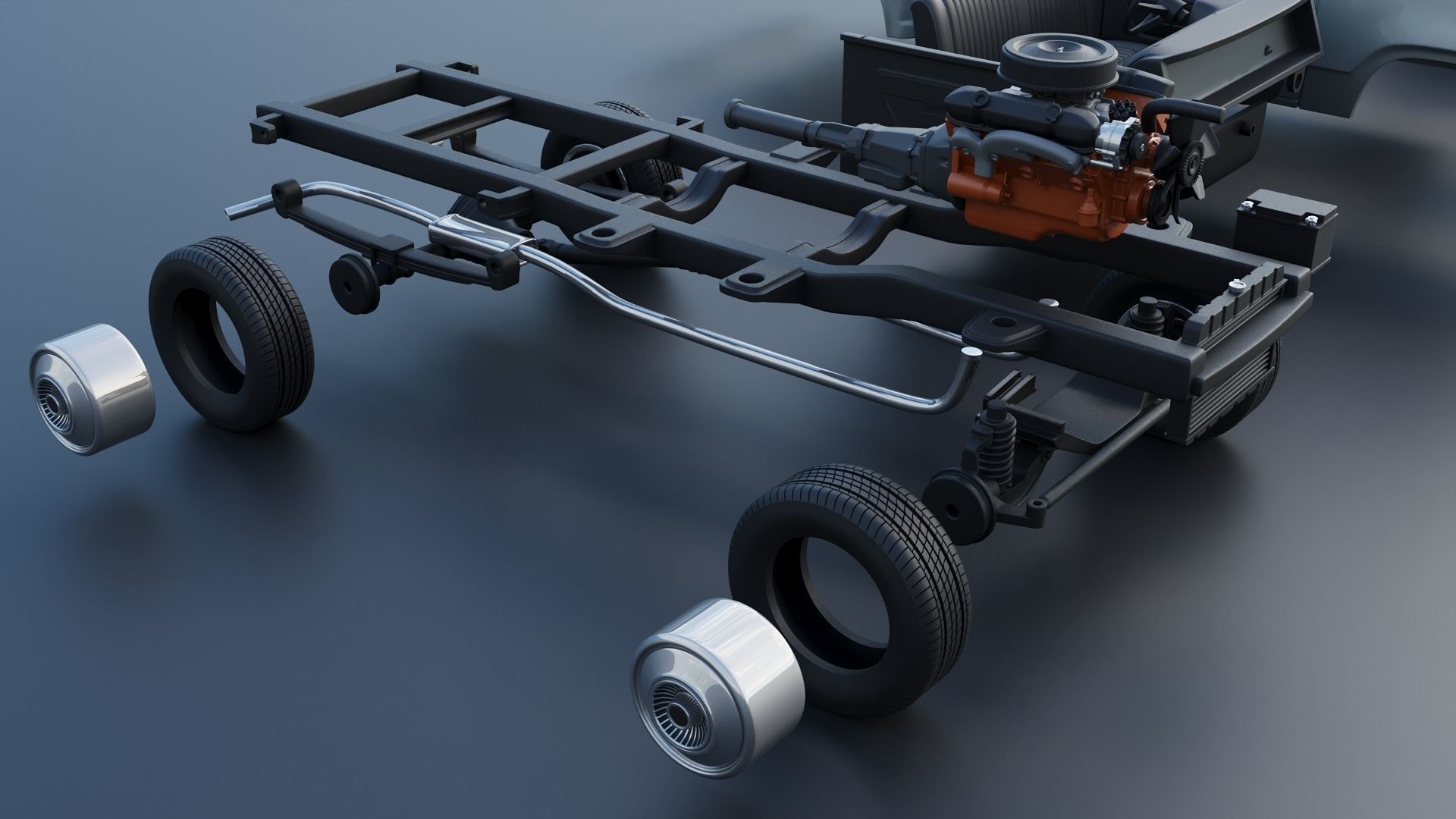 Dodge Pickup D100 1972 3D print model_38