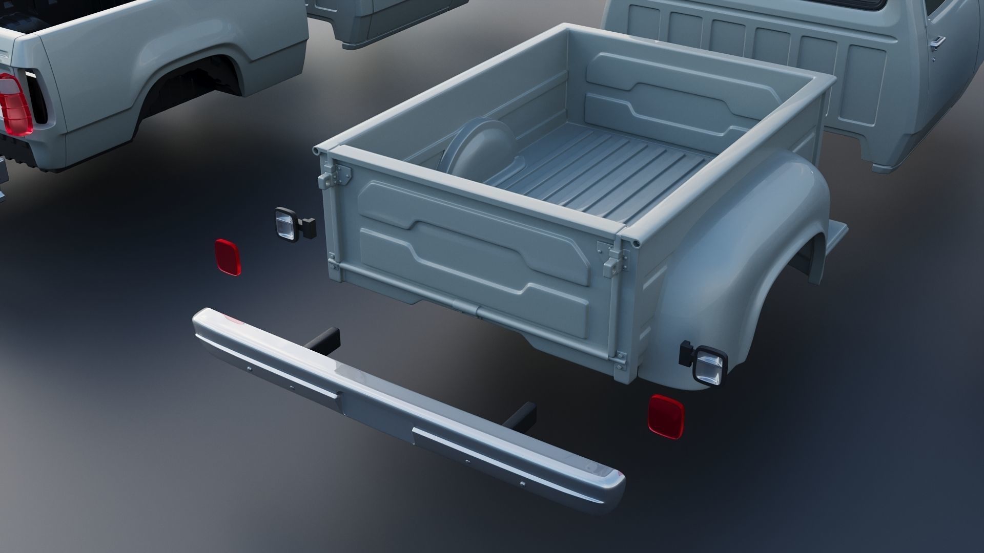 Dodge Pickup D100 1972 3D print model_30