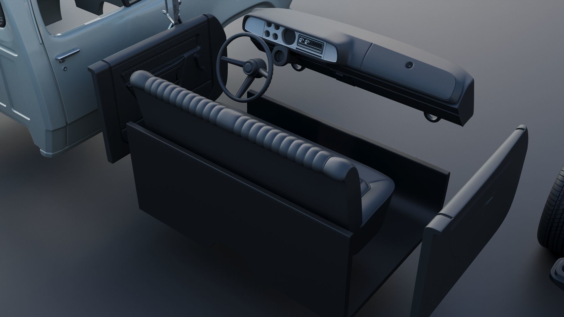 Dodge Pickup D100 1972 3D print model_36