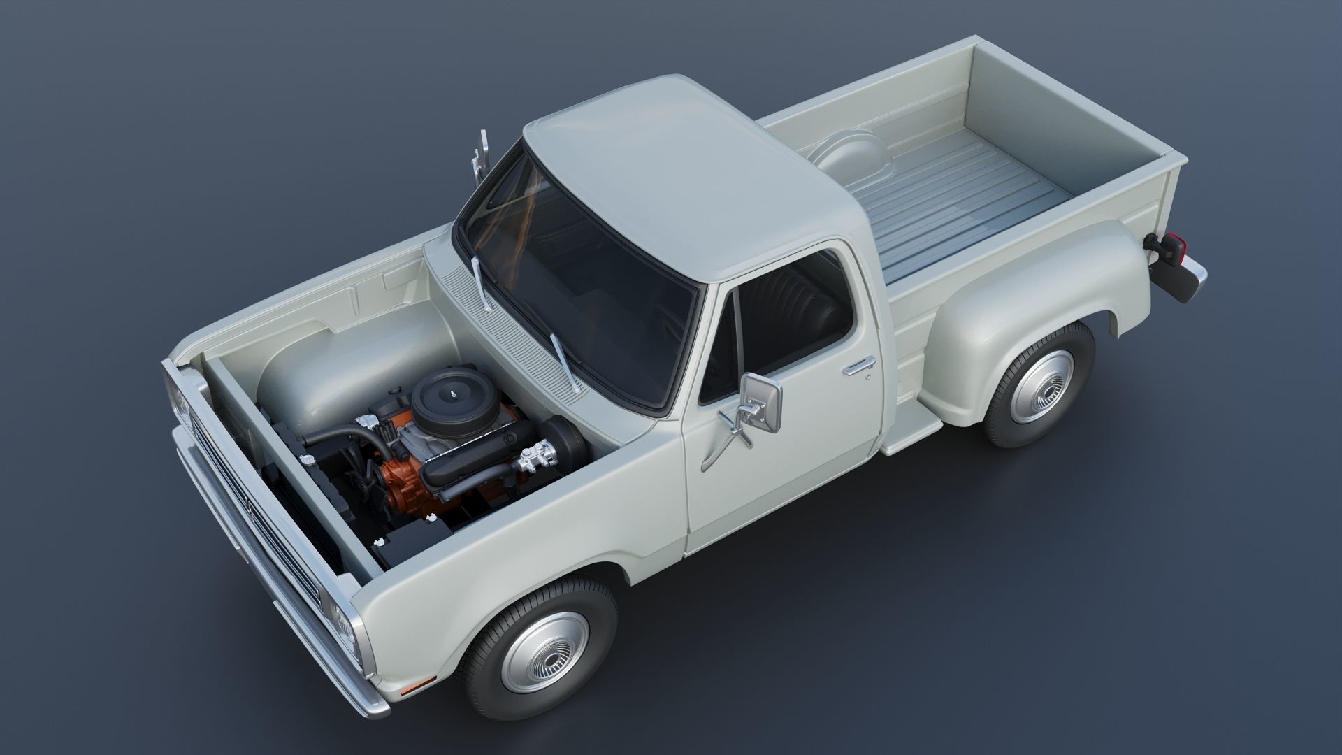 Dodge Pickup D100 1972 3D print model_14