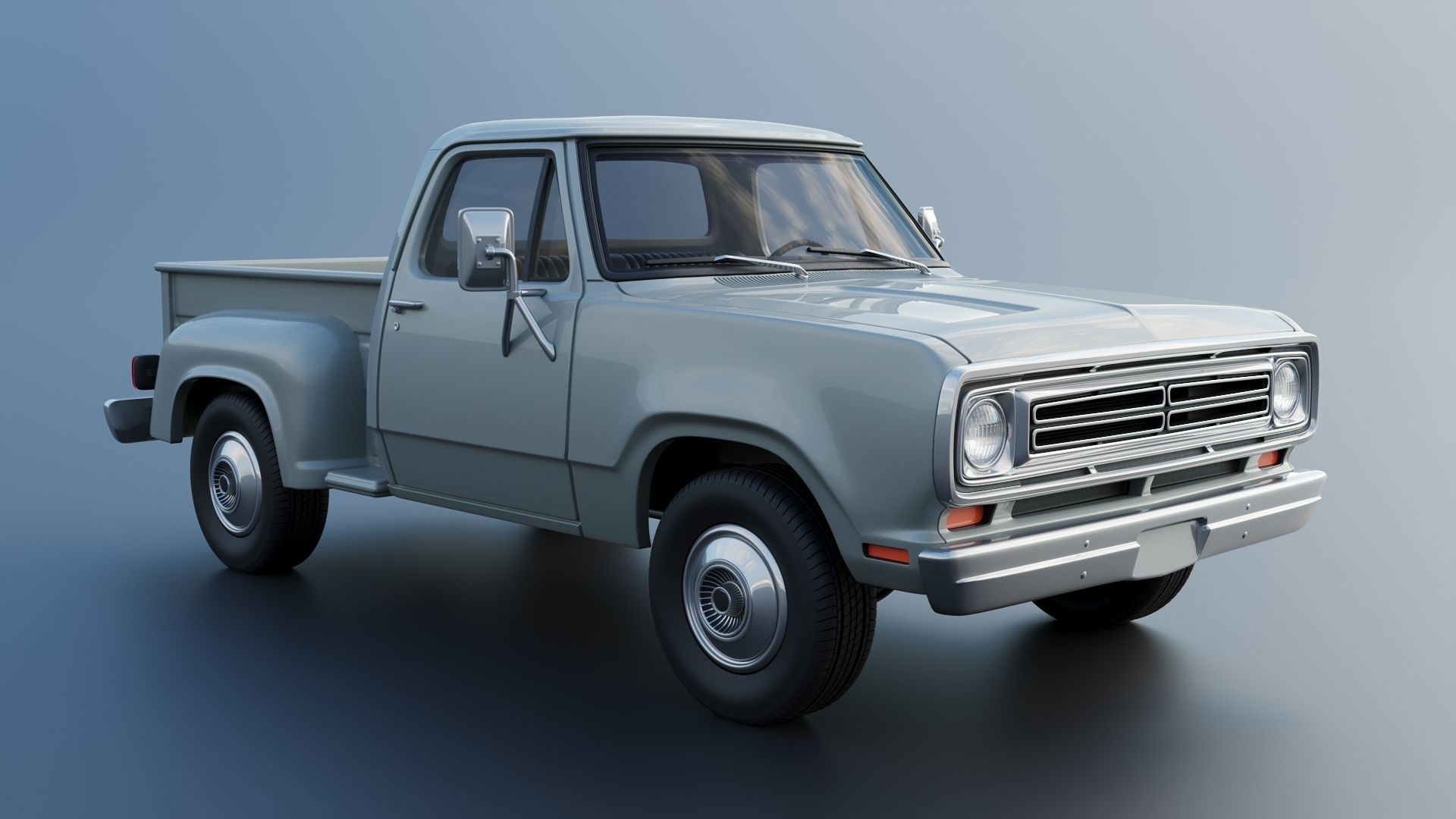 Dodge Pickup D100 1972 3D print model_10