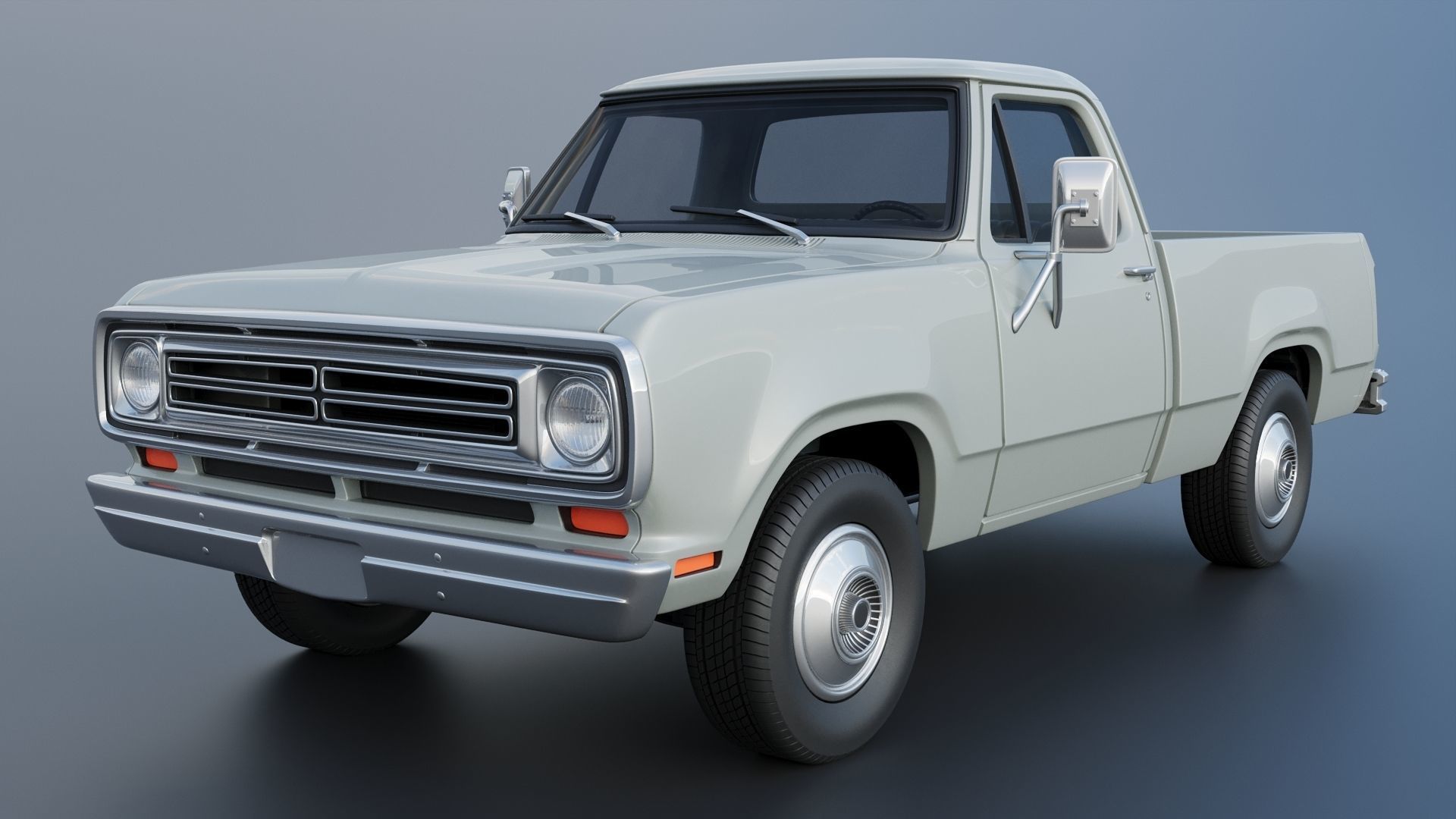 Dodge Pickup D100 1972 3D print model_16