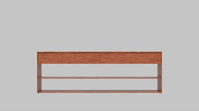 Modern Desk With Accessorie 3D model