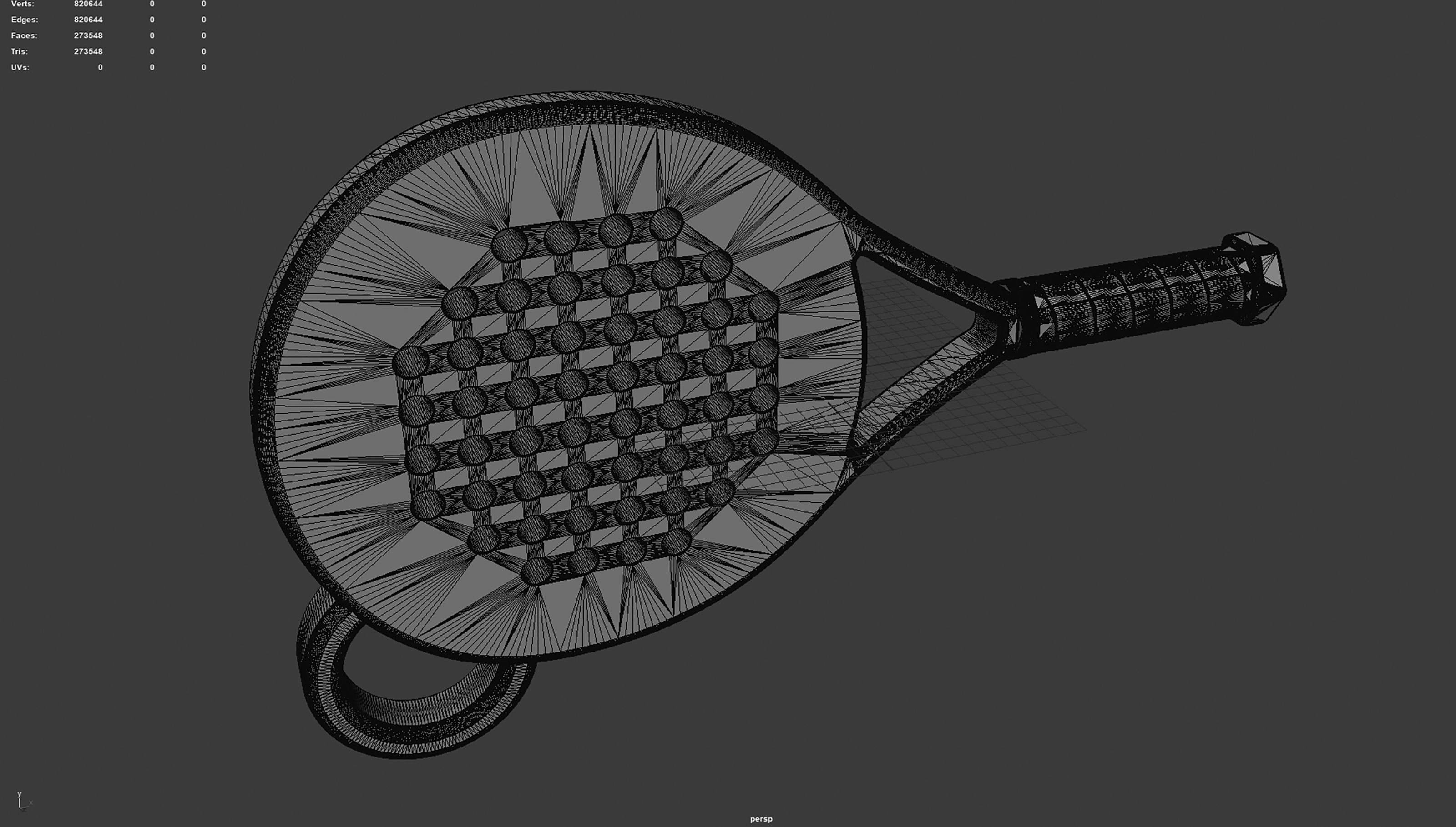 Paddle Tennis Racket Keychain 3D print model_4