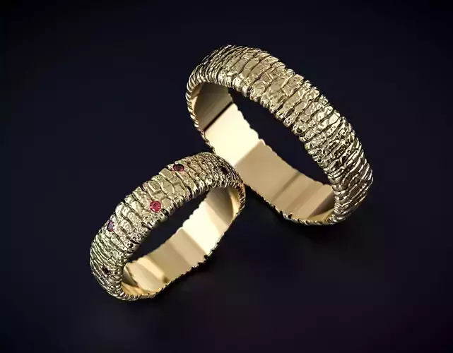 WEDDING RINGS WITH WOOD TEXTURE 2