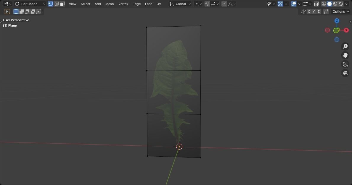 low poly middle grass Low-poly 3D model_1