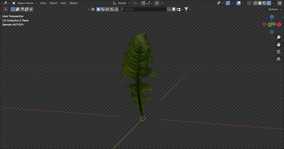 low poly middle grass Low-poly 3D model_4