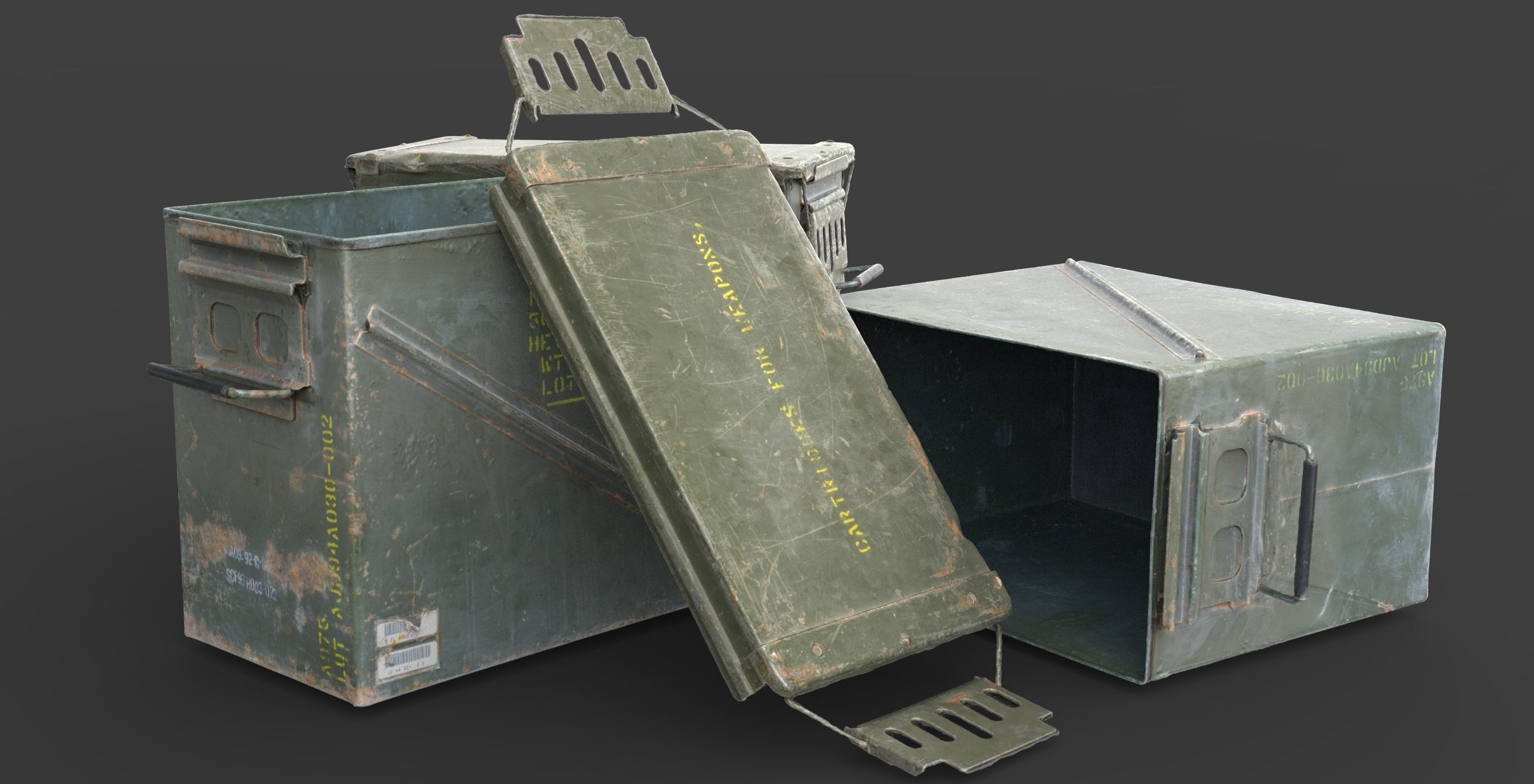 Military Ammo Box Low-poly 3D model_2