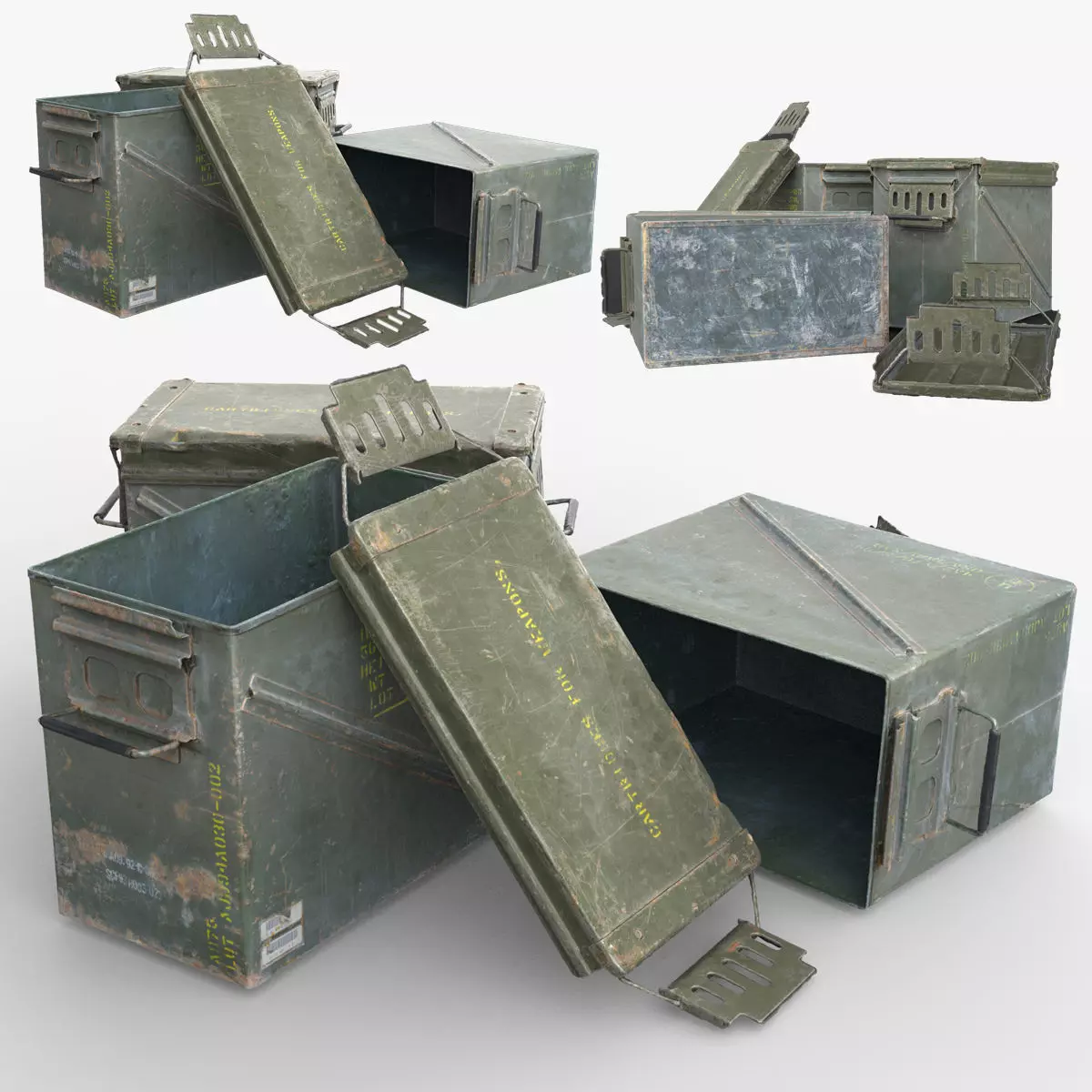 Military Ammo Box Low-poly 3D model_0