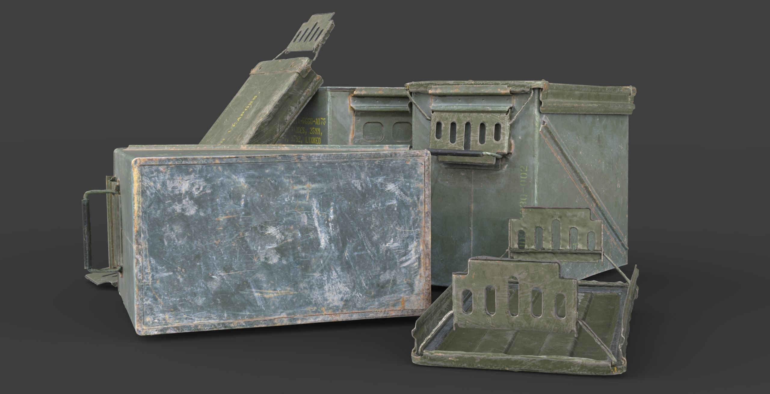Military Ammo Box Low-poly 3D model_3