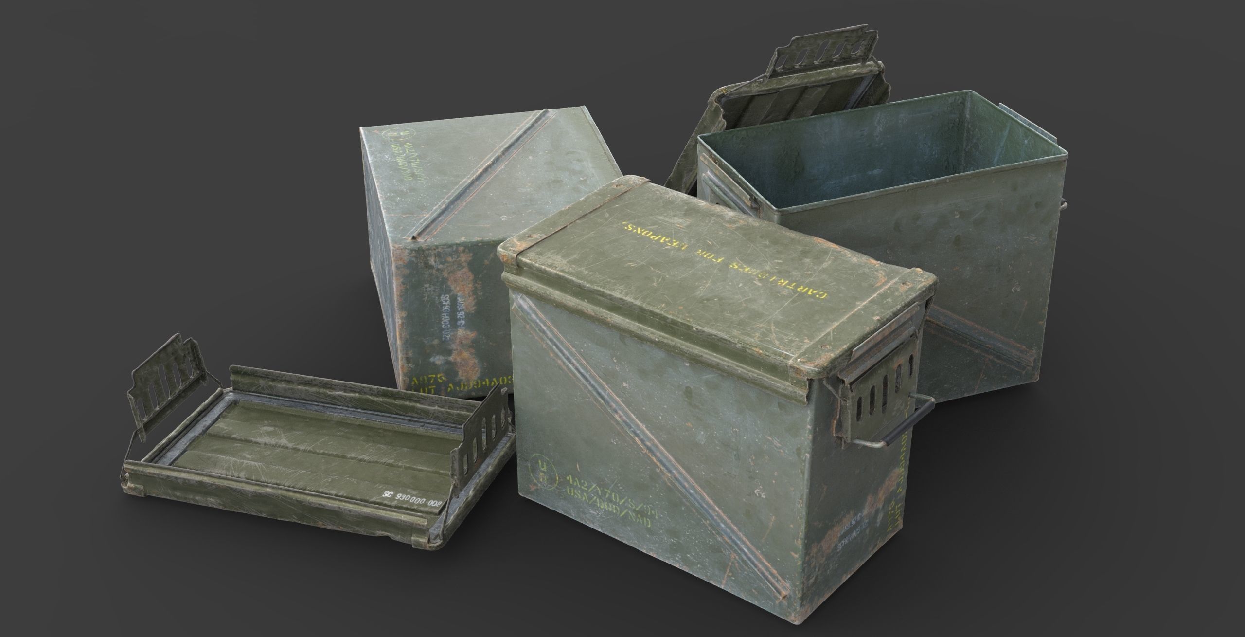 Military Ammo Box Low-poly 3D model_4