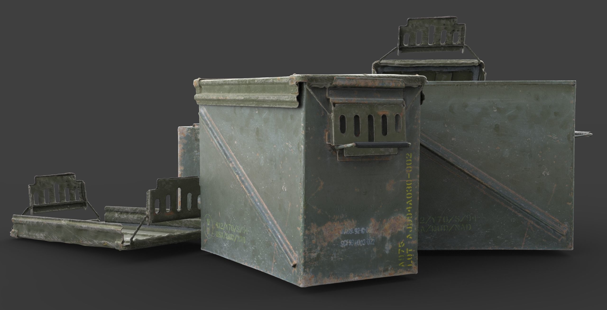Military Ammo Box Low-poly 3D model_5