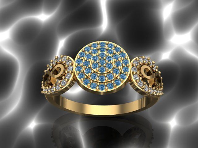 50 adet women ring 3D model_36