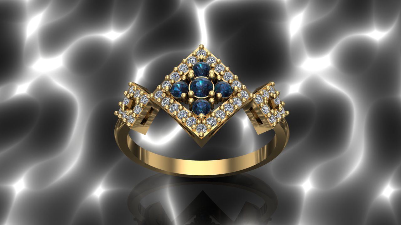 50 adet women ring 3D model_14