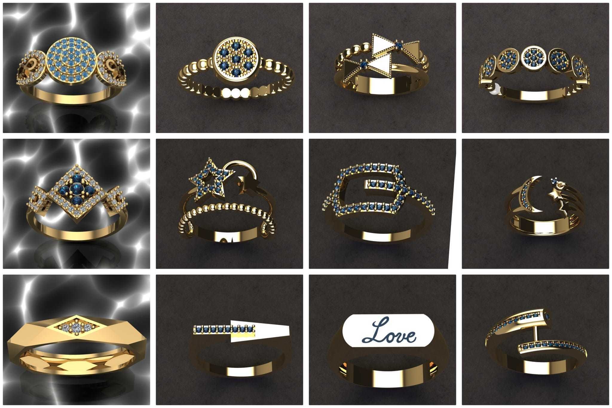 50 adet women ring 3D model_54